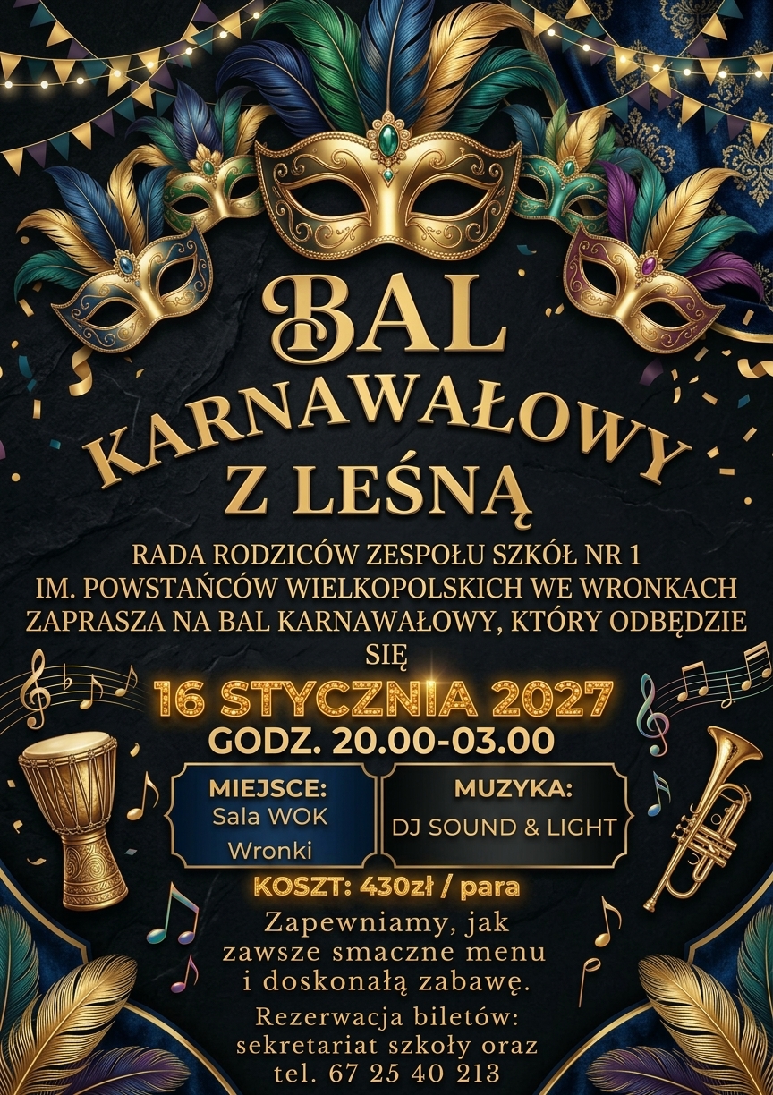 Plakat - zabawa karnawałowa 
