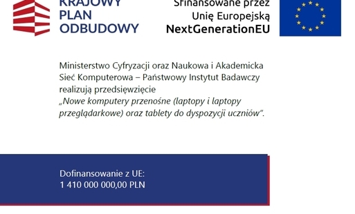 Plakat KPO, Rzeczpospolita Polska, Sfinansowane przez Unię Europejską NextGenerationEU