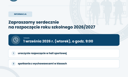 Zdjęcie do Rozpoczęcie Roku Szkolnego 2026/2027