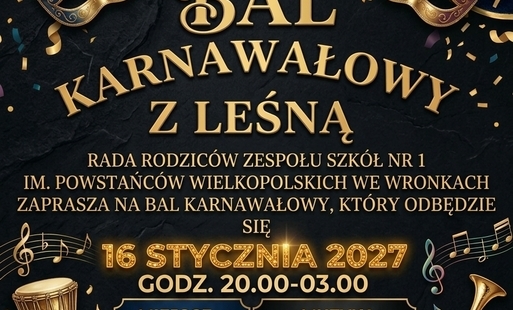 Plakat - bal karnawałowy 17 stycznia 2027 r.