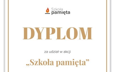 Zdjęcie do Podziękowanie za udział w akcji Szkoła Pamięta